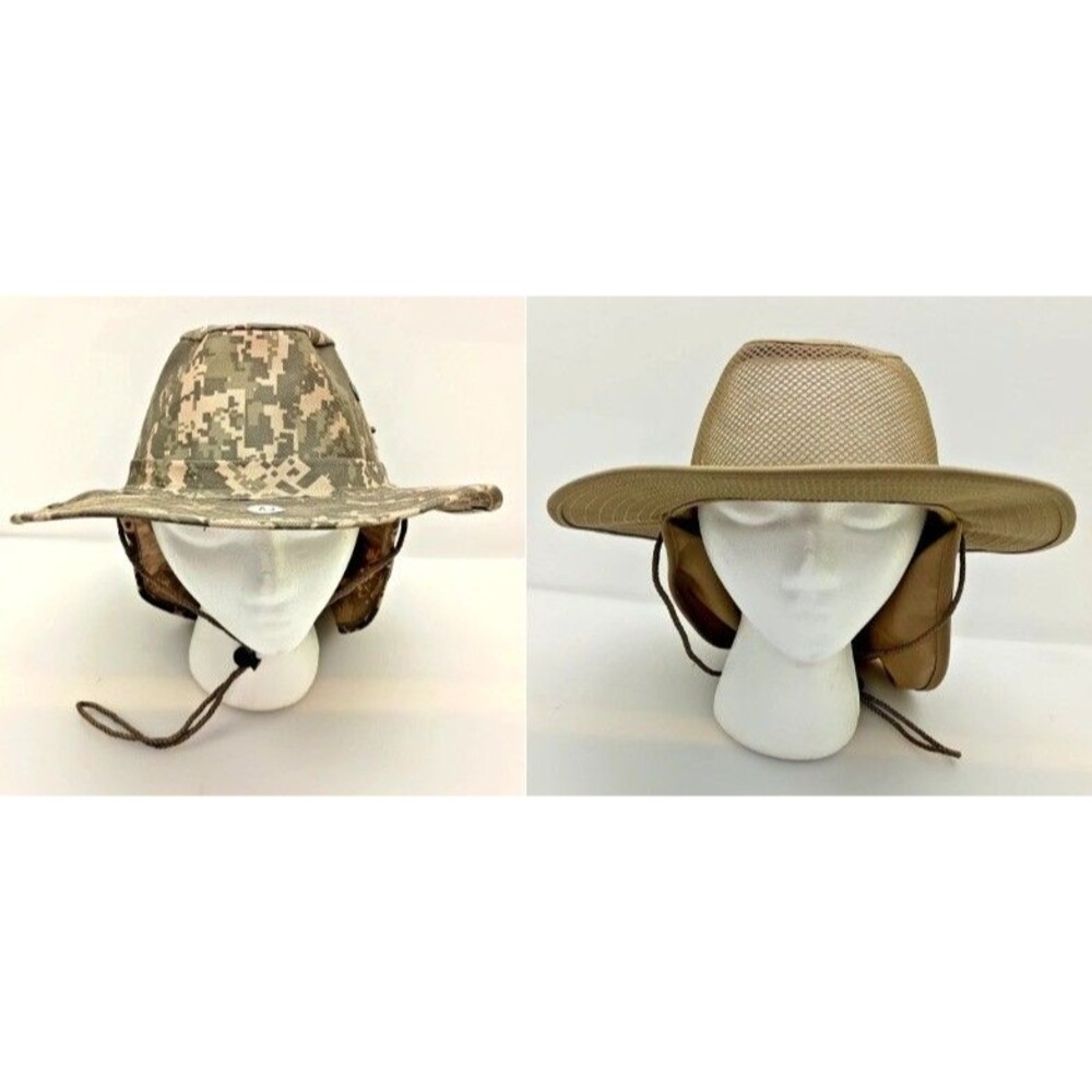 Outdoor Wide Brim Sun Hat Lot UPF 50 Camo + Beige Western Outback L/M NWT